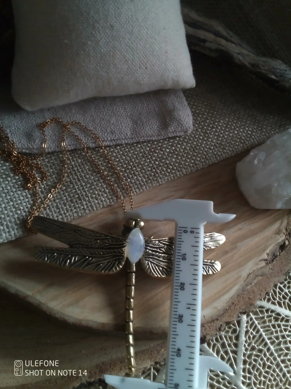 Collier libellule bohème pierre de lune – photo 2